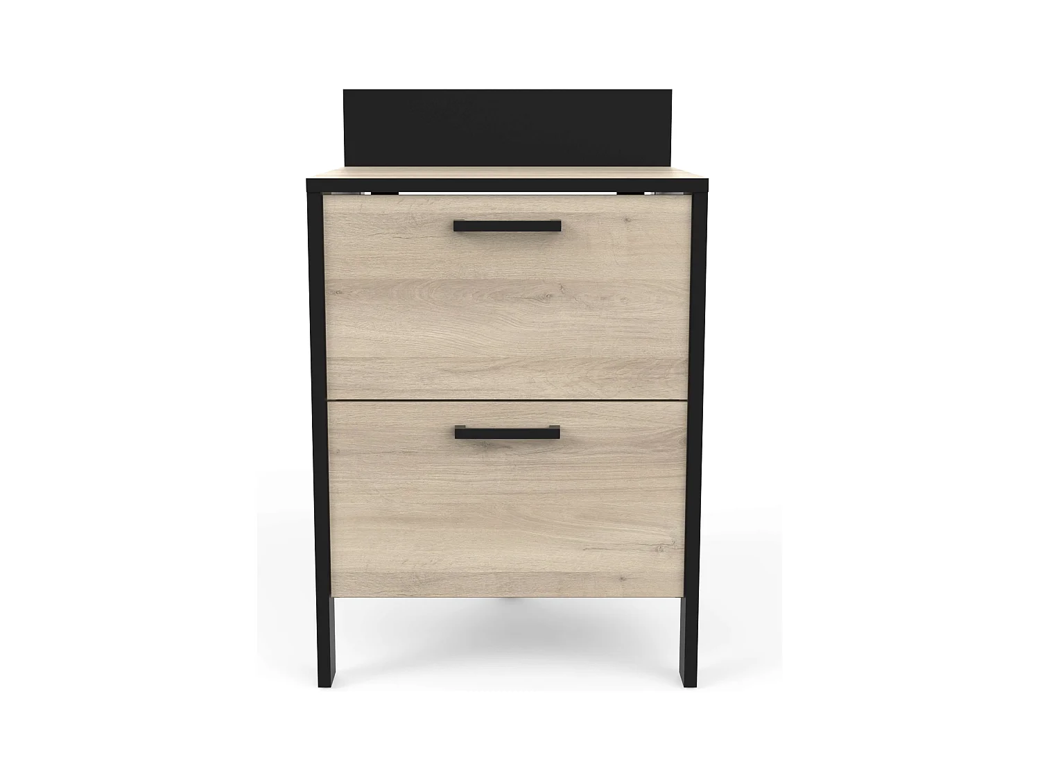 Módulo Inferior Cocina Estilo Industrial Roble/Negro 2 Cajones 64 cm