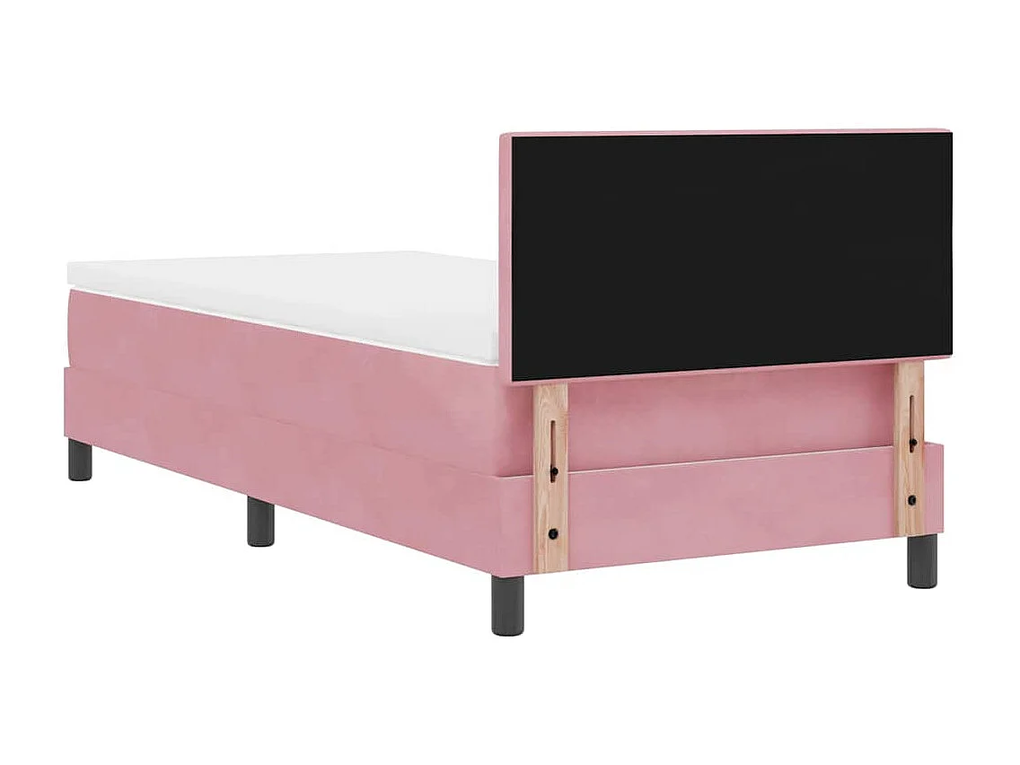 Lit simple adulte-Lit à ressorts à ressorts avec matelas Rose 100 x 200 cm tissu