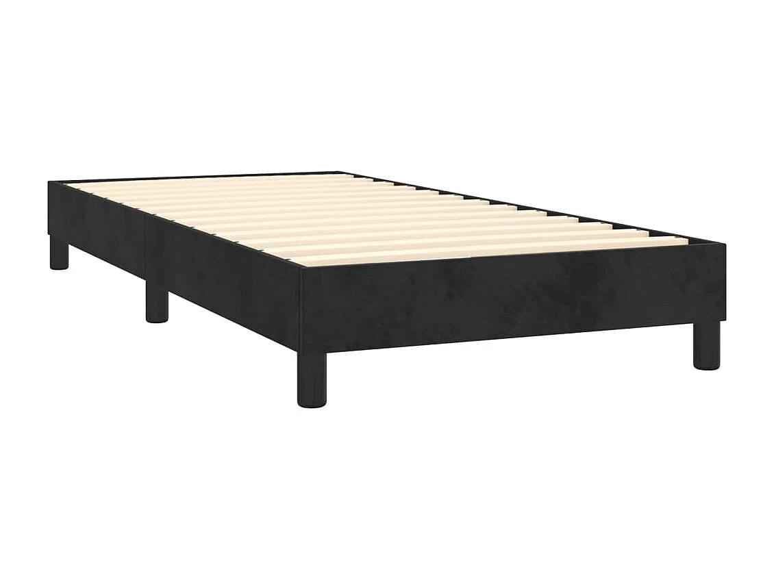 Cama individual | Cama para adultos | Cama box spring con colchón terciopelo negro 100x200 cm SHL104127
