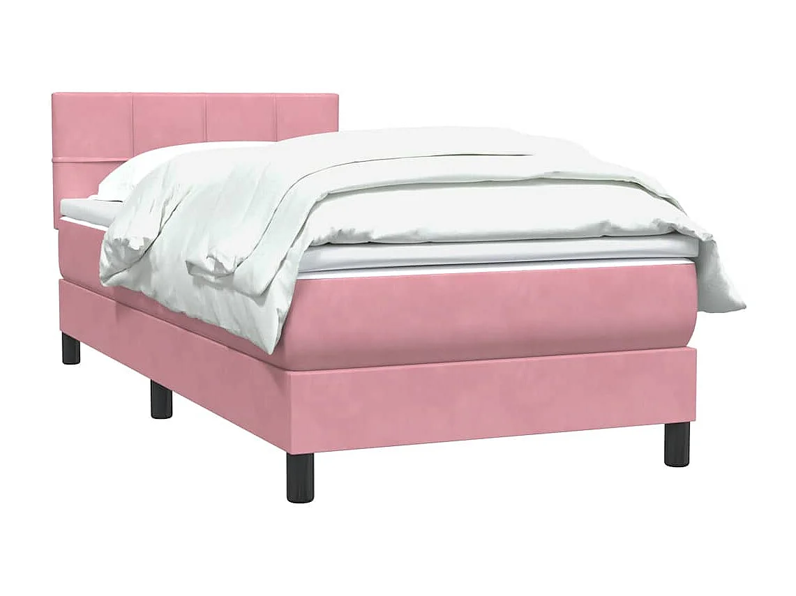 Lit simple-Lit adulte-Sommier à lattes de lit avec matelas rose 80x220 cm velours