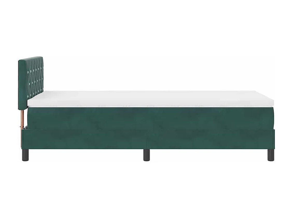 Lit simple adulte-Lit à ressorts à ressorts avec matelas Vert foncé 100 x 200 cm tissu