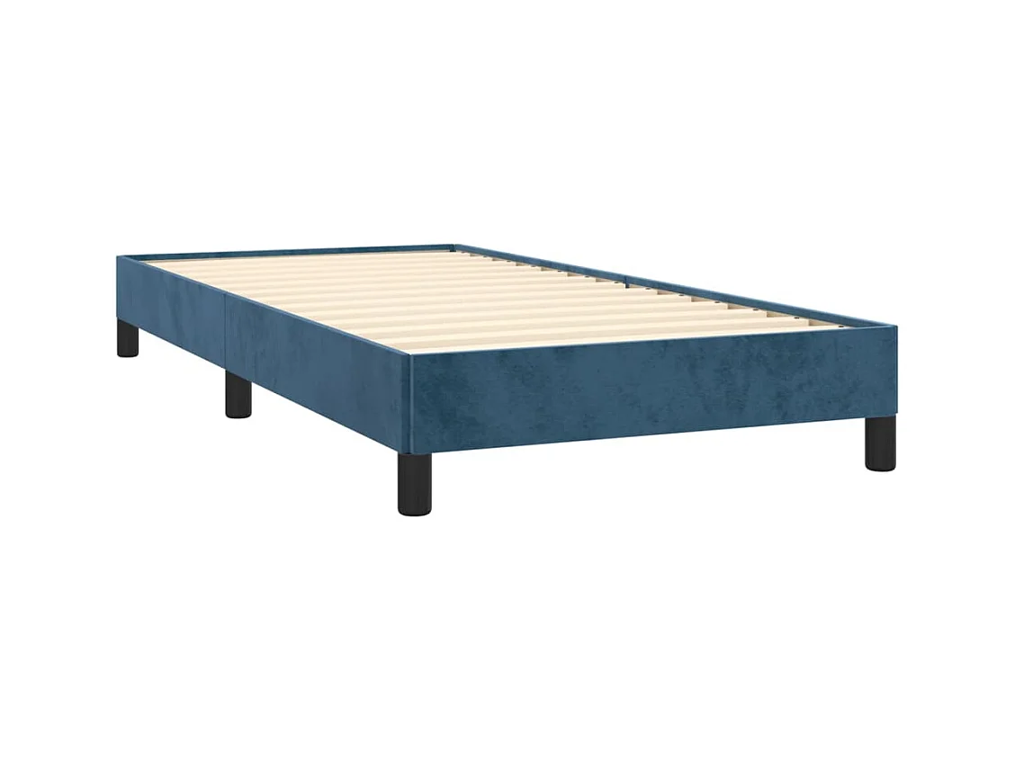 Lit simlpe-Sommier à lattes de lit avec matelas Bleu foncé 90x200 cm