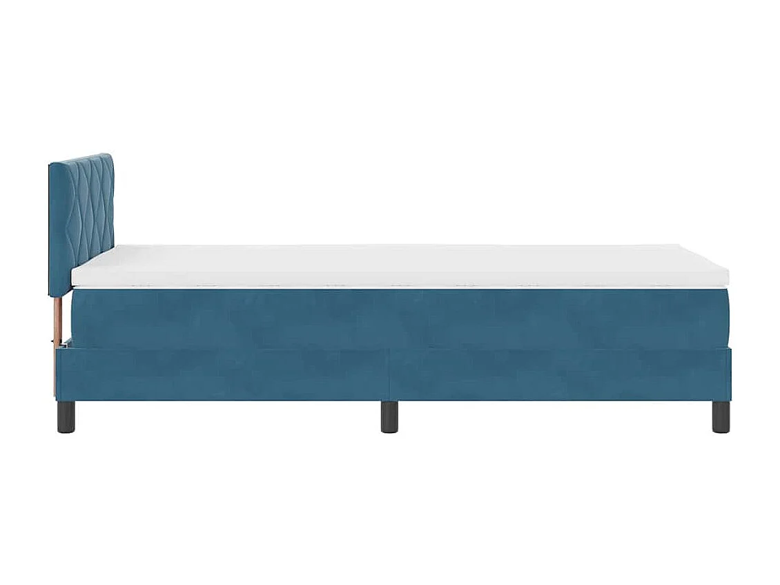Cama de solteiro-Cama de adulto-Cama Box com colchão Azul Escuro 100 x 200cm Veludo SHL680985