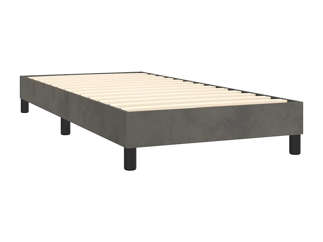 Einzelbett | Bettgestell | Boxspringbett mit Matratze Dunkelgrau 90x190 cm Samt SHL499936