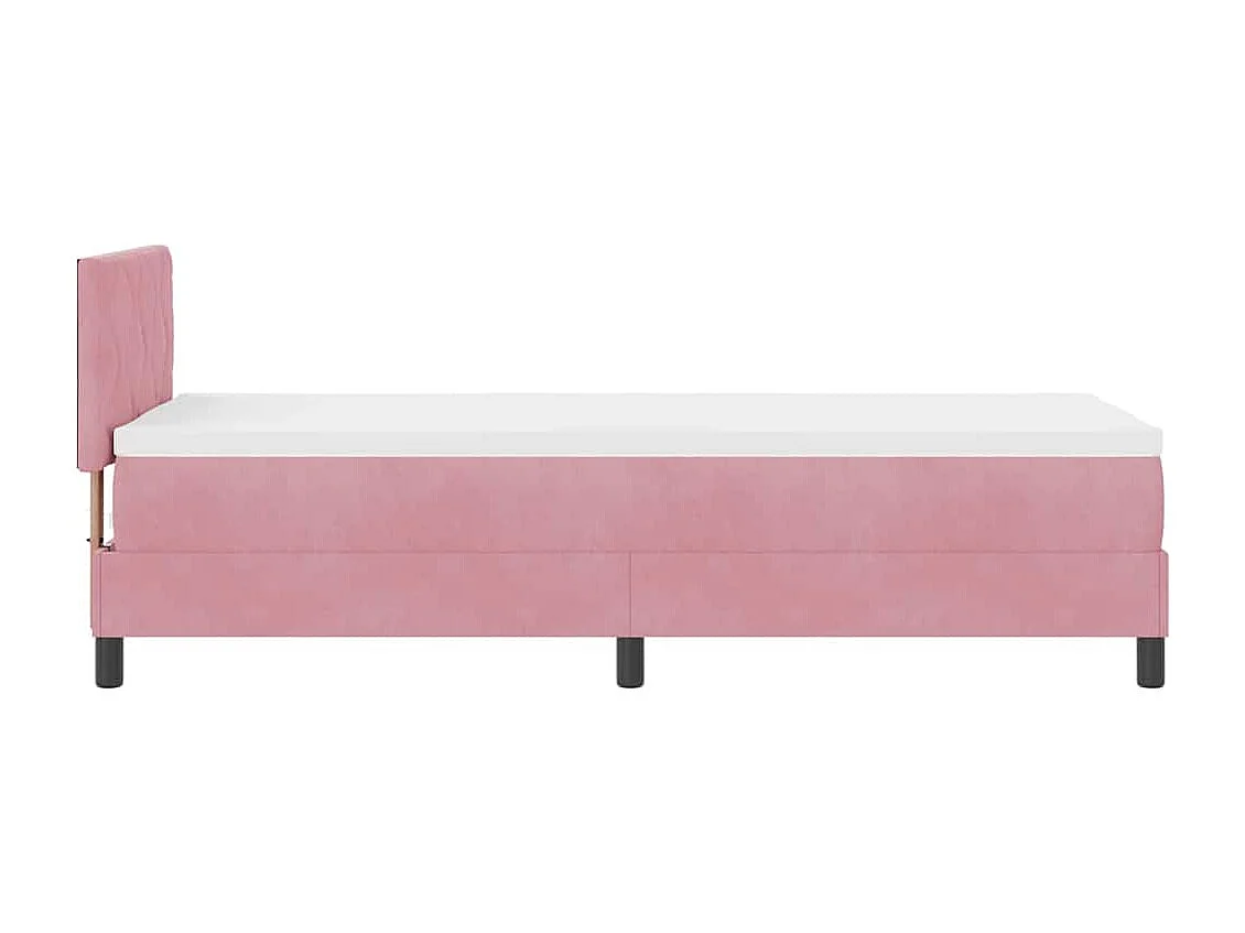 Lit simple-Lit adulte-Lit à ressorts avec matelas avec matelas Rose 80 x 200 cm tissu