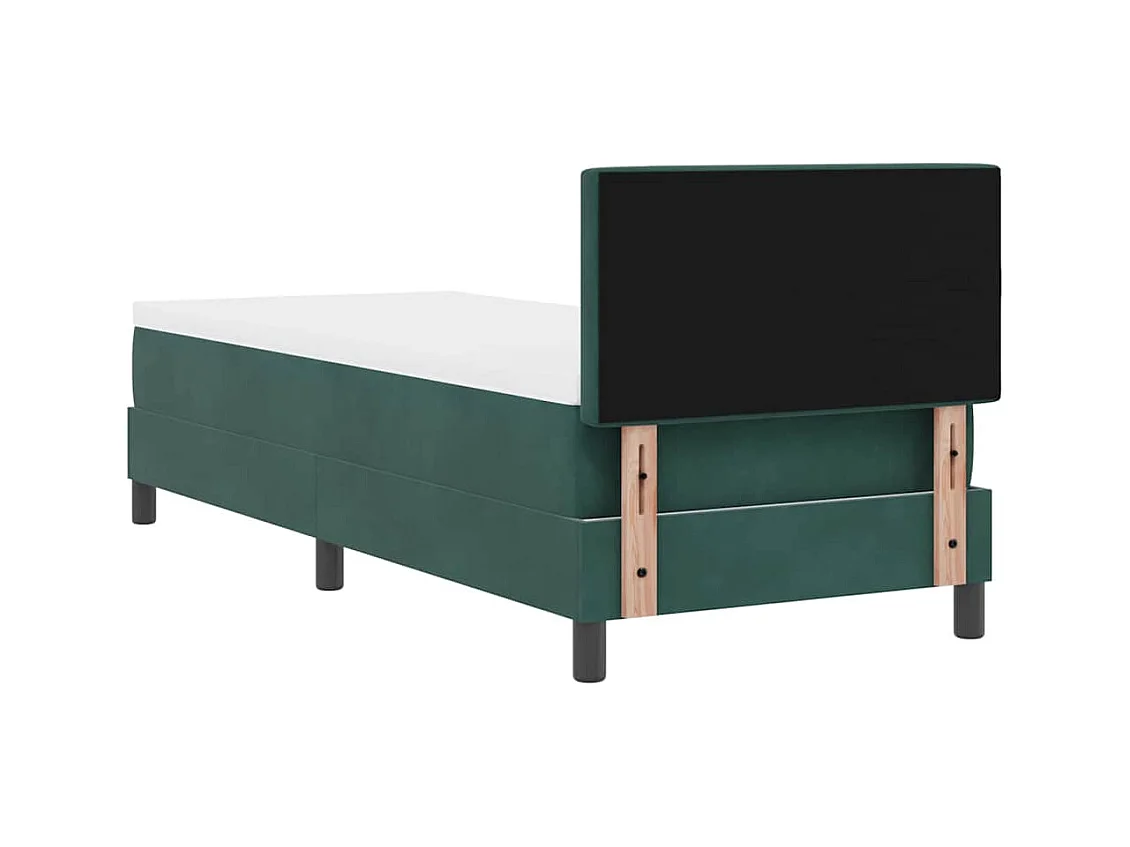 Lit simple-Lit à ressorts avec matelas Vert foncé 80 x 200 cm tissu