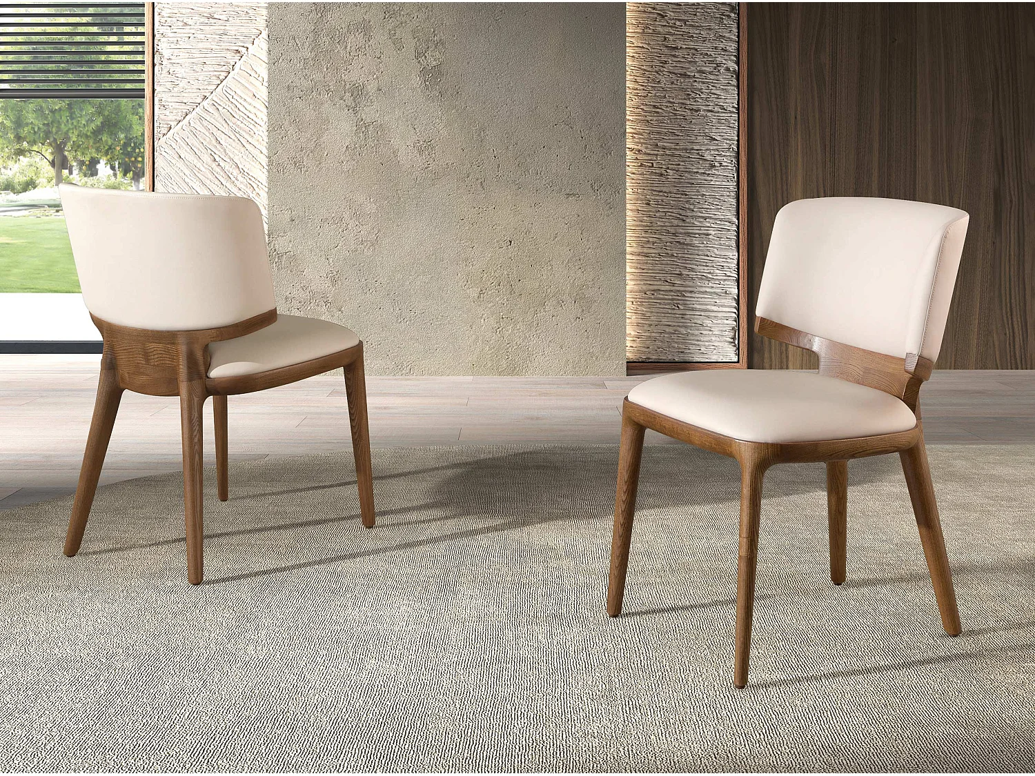 Chaise en similicuir crème 4206 ANGEL CERDA