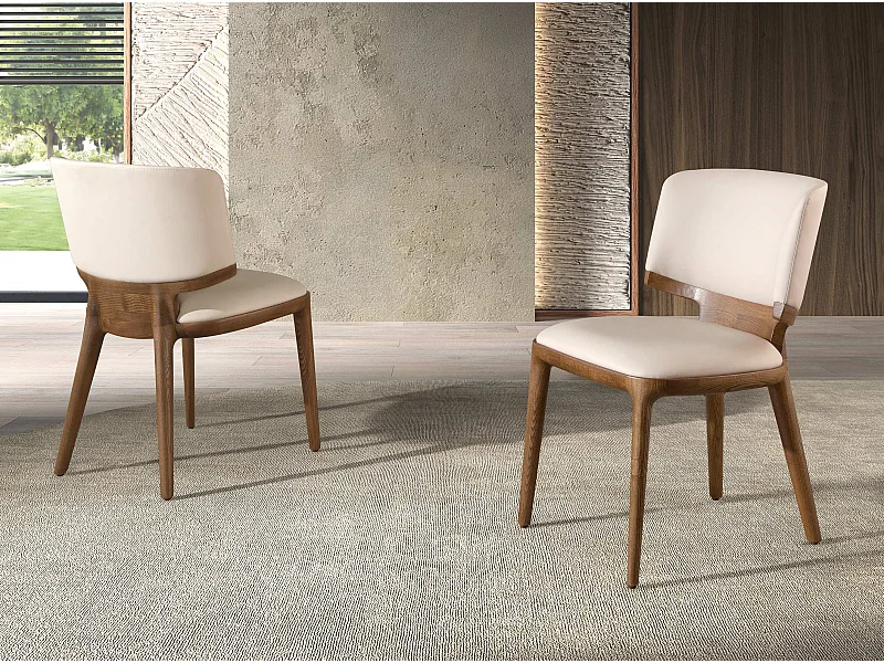 Chaise en similicuir crème 4206 ANGEL CERDA