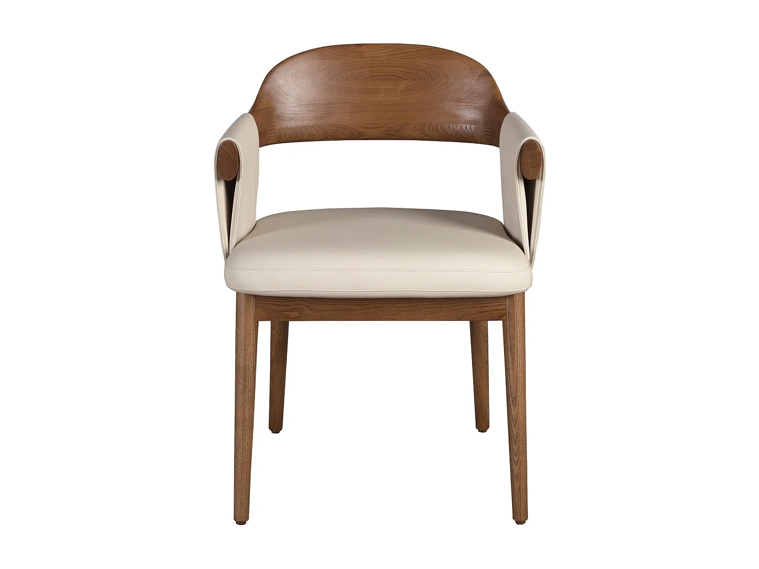 Sedia in noce e similpelle crema 5186 ANGEL CERDA