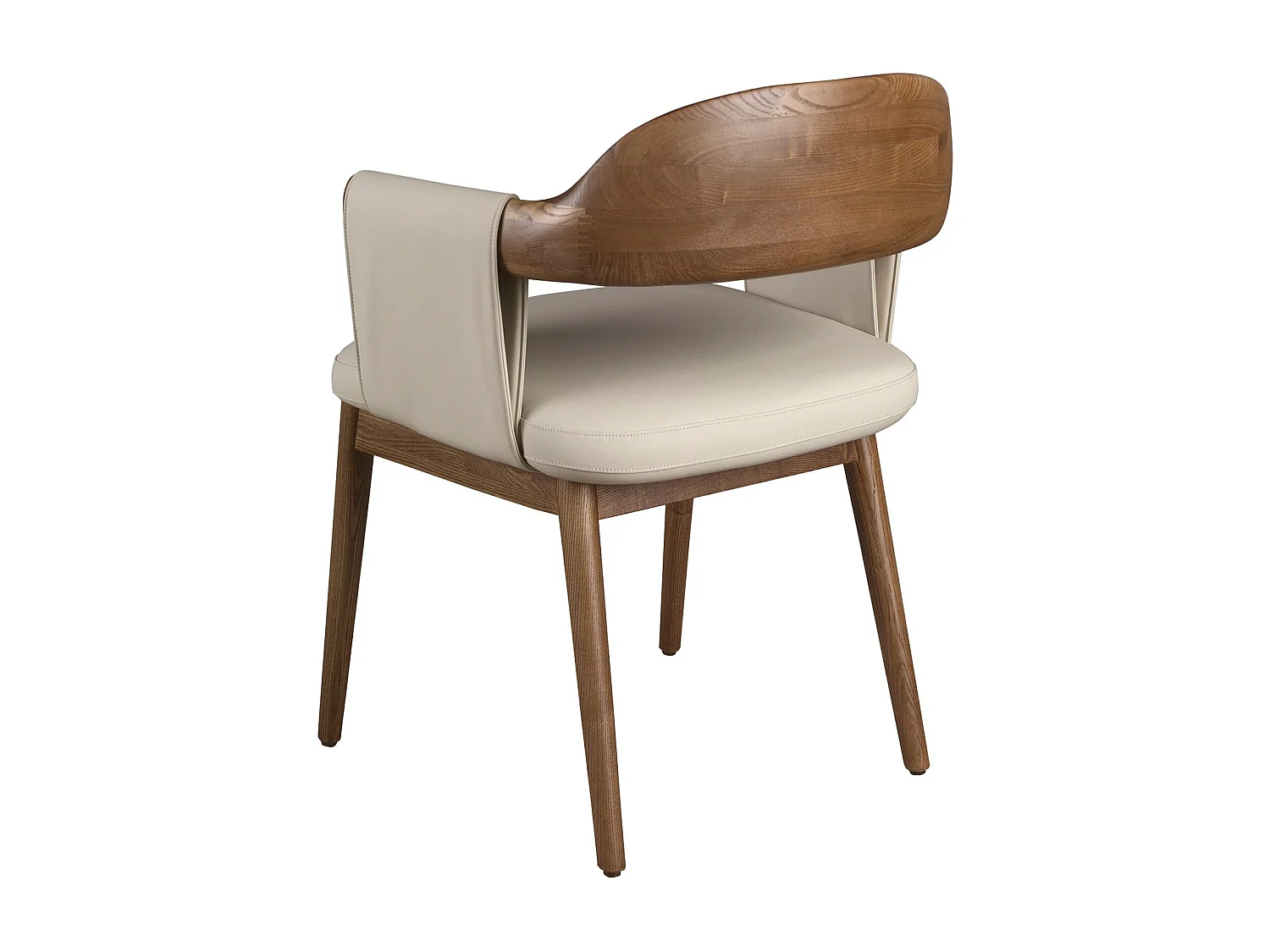 Sedia in noce e similpelle crema 5186 ANGEL CERDA