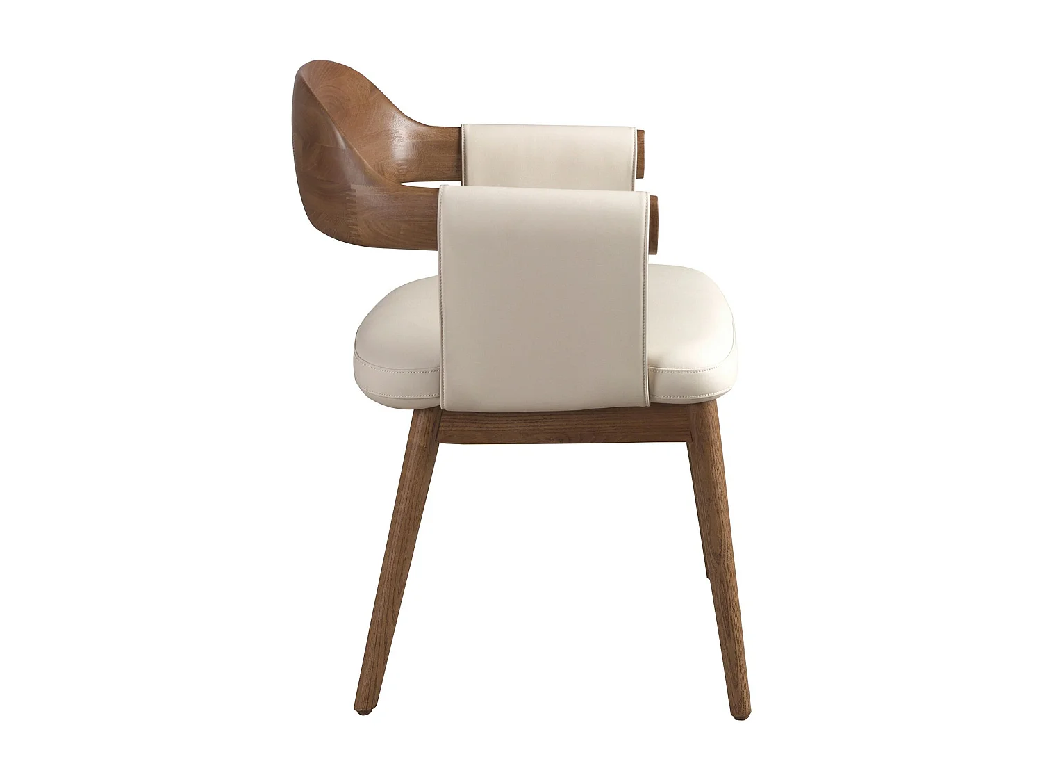 Sedia in noce e similpelle crema 5186 ANGEL CERDA