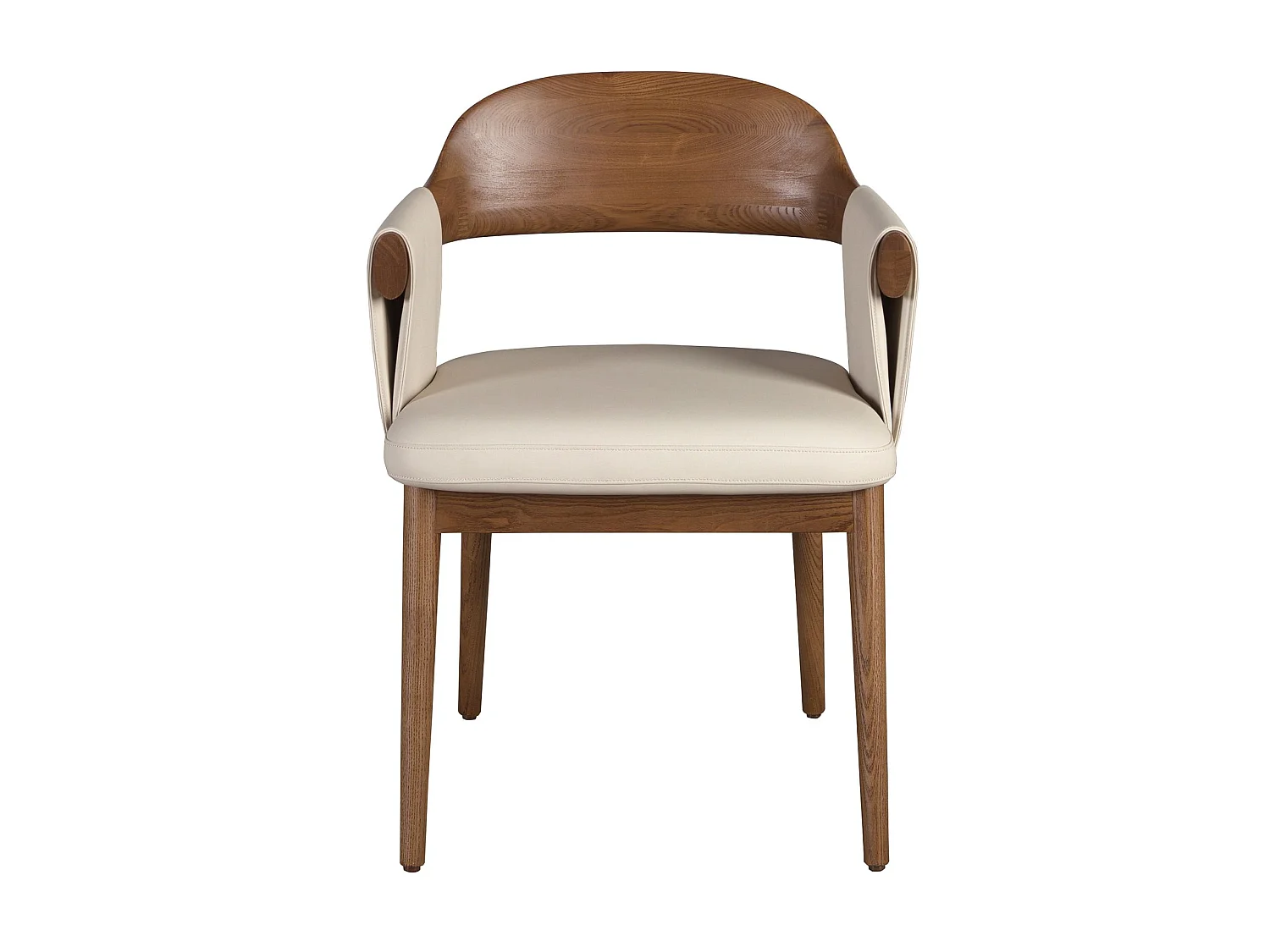 Walnut and cream leatherette chair 5186 ANGEL CERDA