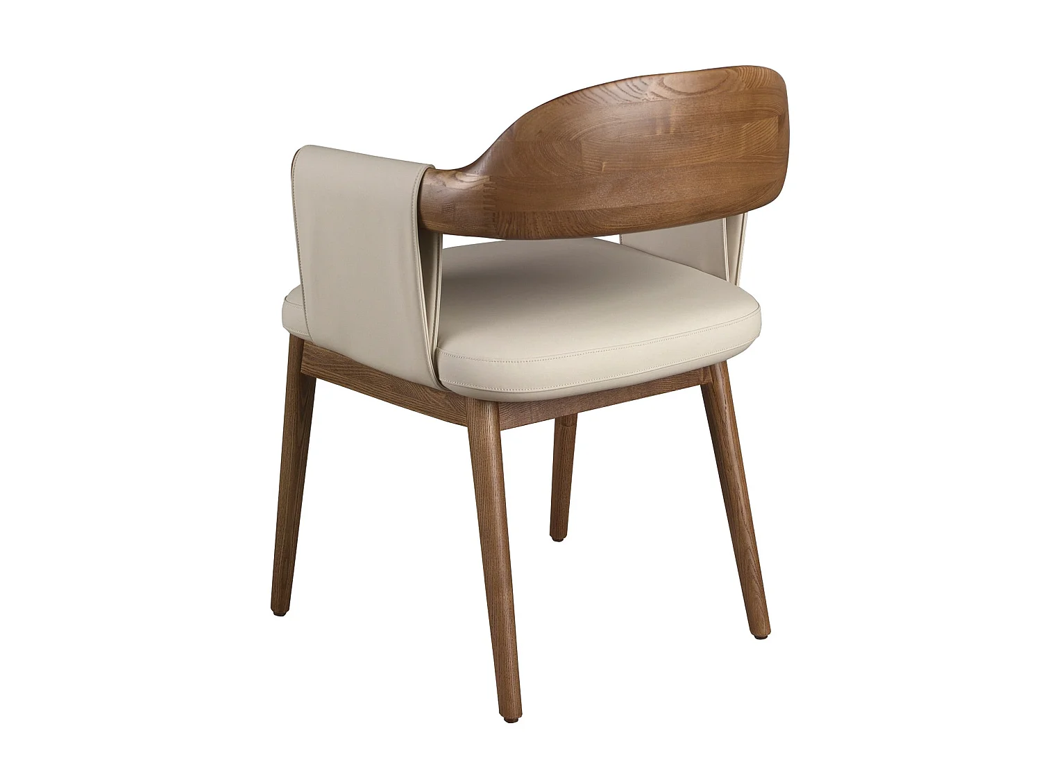 Walnut and cream leatherette chair 5186 ANGEL CERDA