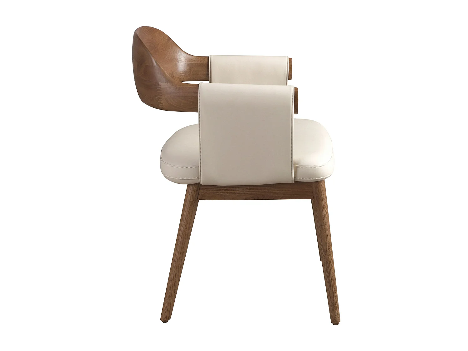 Walnut and cream leatherette chair 5186 ANGEL CERDA