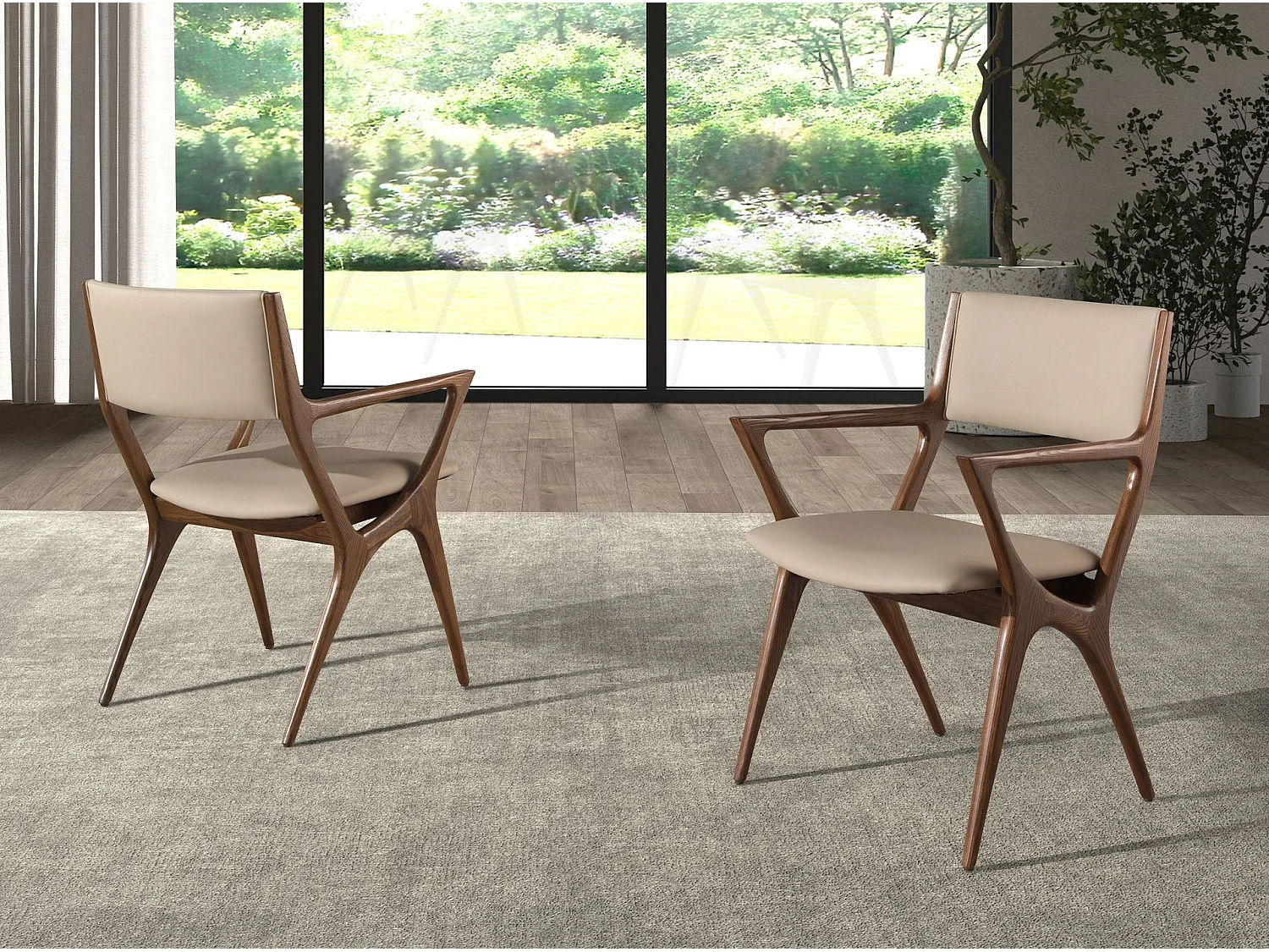 Chaise en similicuir vison 4199 ANGEL CERDA