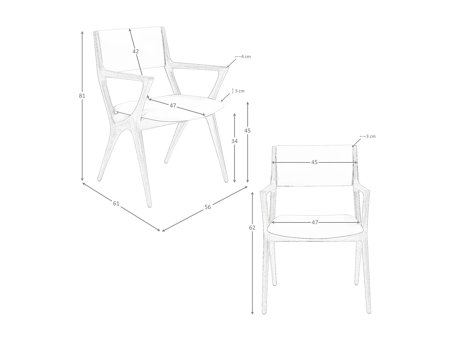 Chaise en similicuir vison 4199 ANGEL CERDA