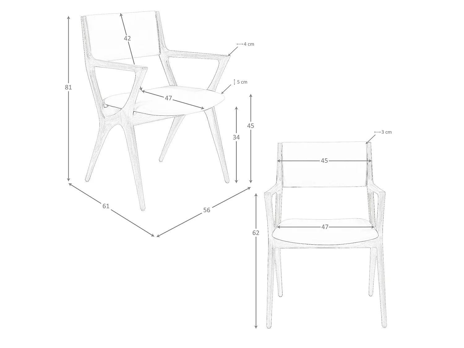 Chaise en similicuir vison 4199 ANGEL CERDA
