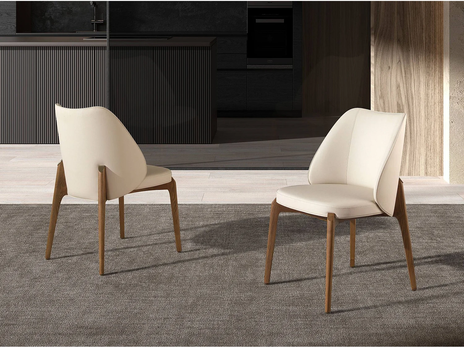 Chaise en similicuir crème 4207 ANGEL CERDA