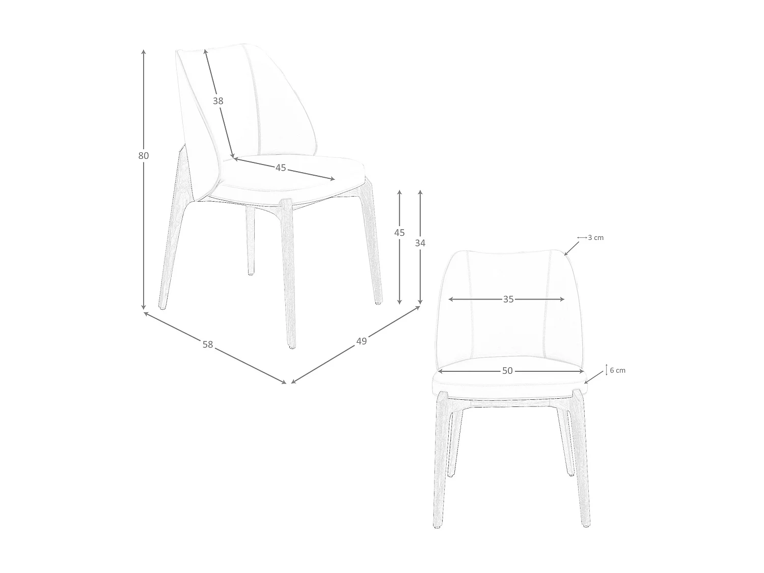 Chaise en similicuir crème 4207 ANGEL CERDA