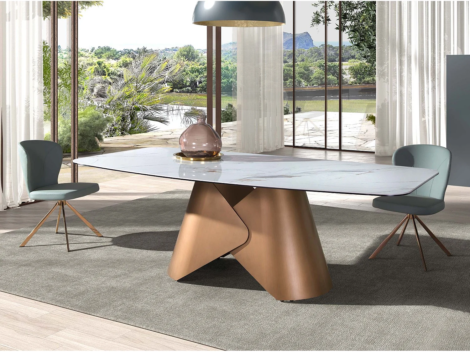 Chaise pivotante en simili-cuir vert clair 4183 ANGEL CERDA