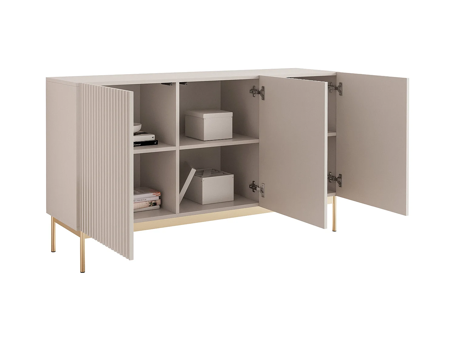 Buffet avec 3 portes et LED - gris cachemire 138 cm - LINEARIS