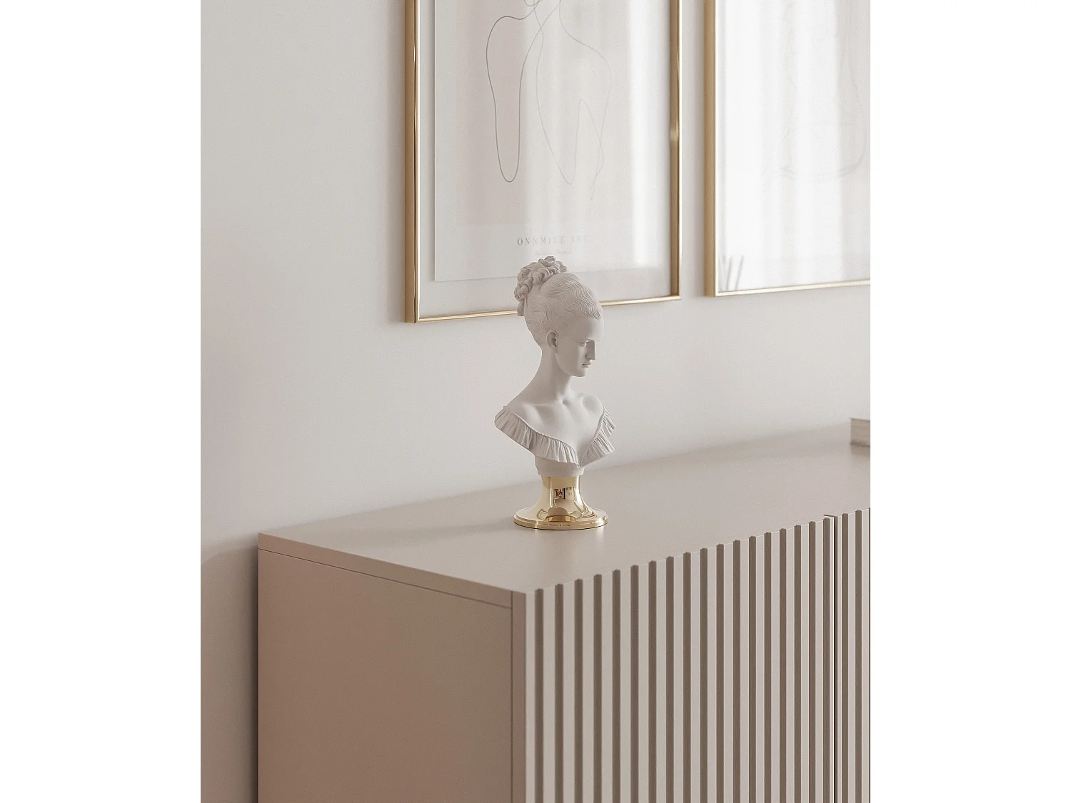 Buffet avec 3 portes et LED - gris cachemire 138 cm - LINEARIS