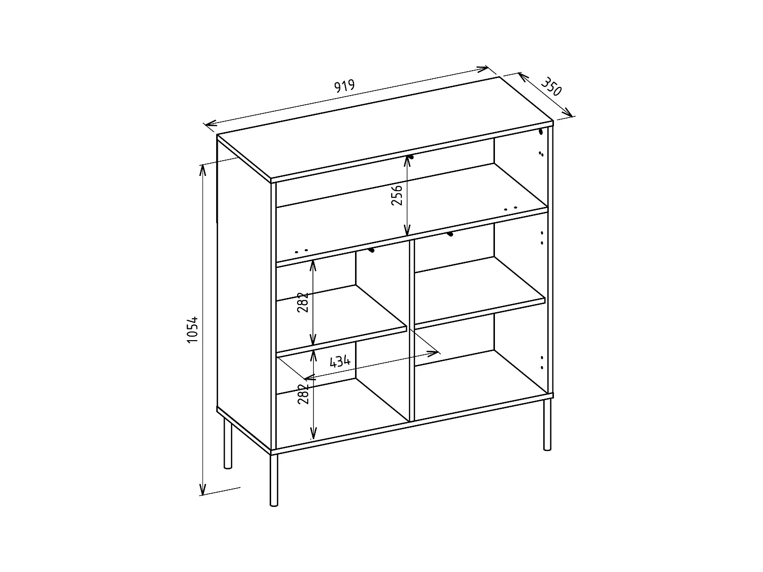 Buffet haut avec 2 portes - abattant et LED - gris cachemire 92 cm - LINEARIS