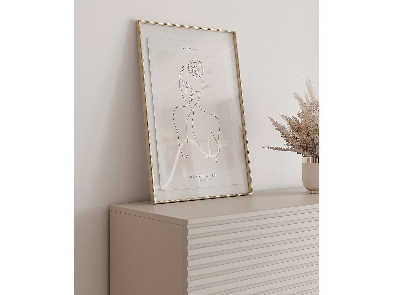 Buffet haut avec 2 portes - abattant et LED - gris cachemire 92 cm - LINEARIS