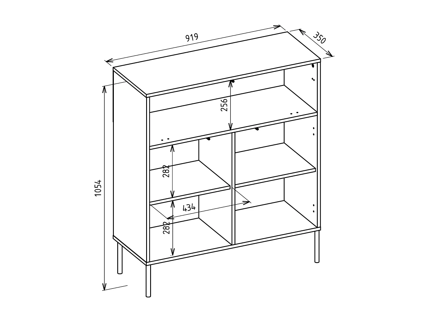 Buffet haut avec 2 portes - abattant et LED - gris cachemire 92 cm - LINEARIS