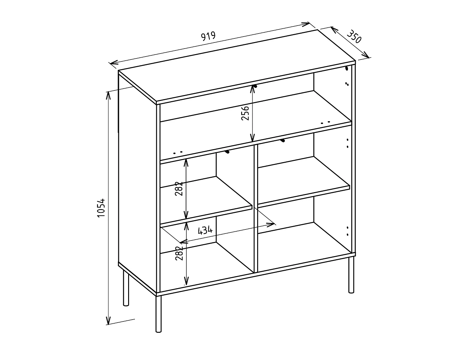 Buffet haut avec 2 portes - abattant et LED - gris cachemire 92 cm - LINEARIS