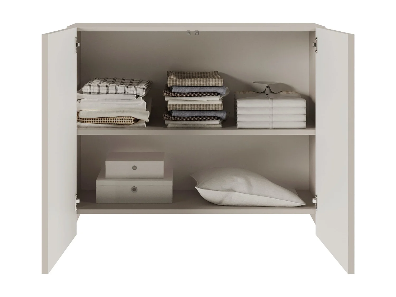 Buffet - 100 cm - 2 portes avec façades fraisées - gris cachemire - ARKADIA