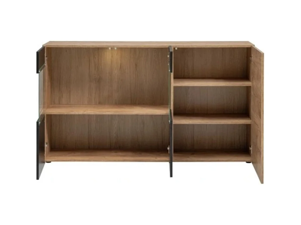 Buffet DOUM – Chêne clair et noir – L160 x H93 x P40 cm