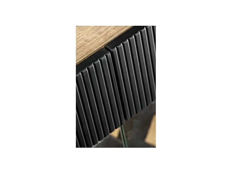 Buffet DOUM – Chêne clair et noir – L160 x H93 x P40 cm