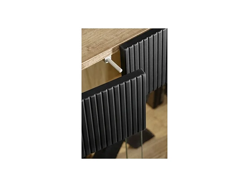 Buffet DOUM – Chêne clair et noir – L160 x H93 x P40 cm