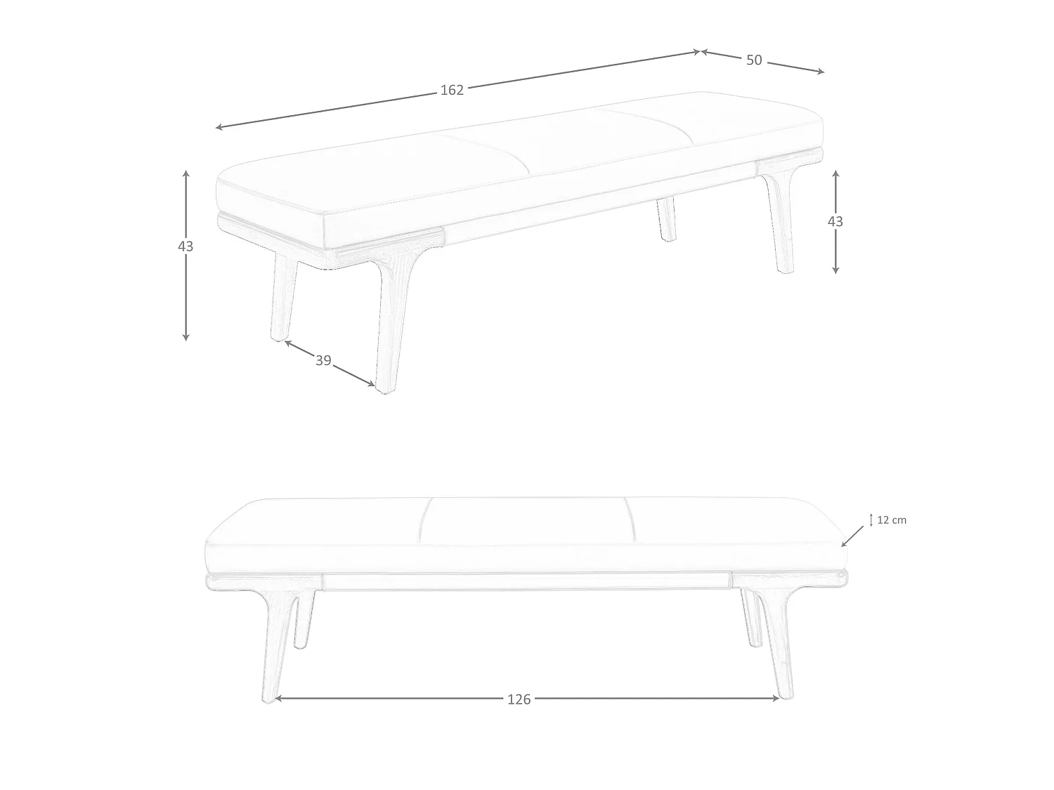Mink leatherette  bench 5179 ANGEL CERDA