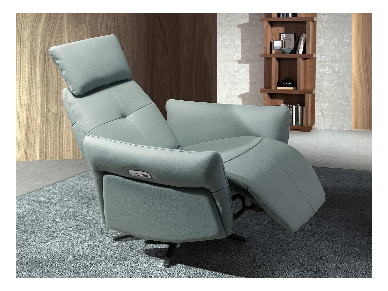 Türkisgrüner Lederdrehsessel Relax 5174 ANGEL CERDA