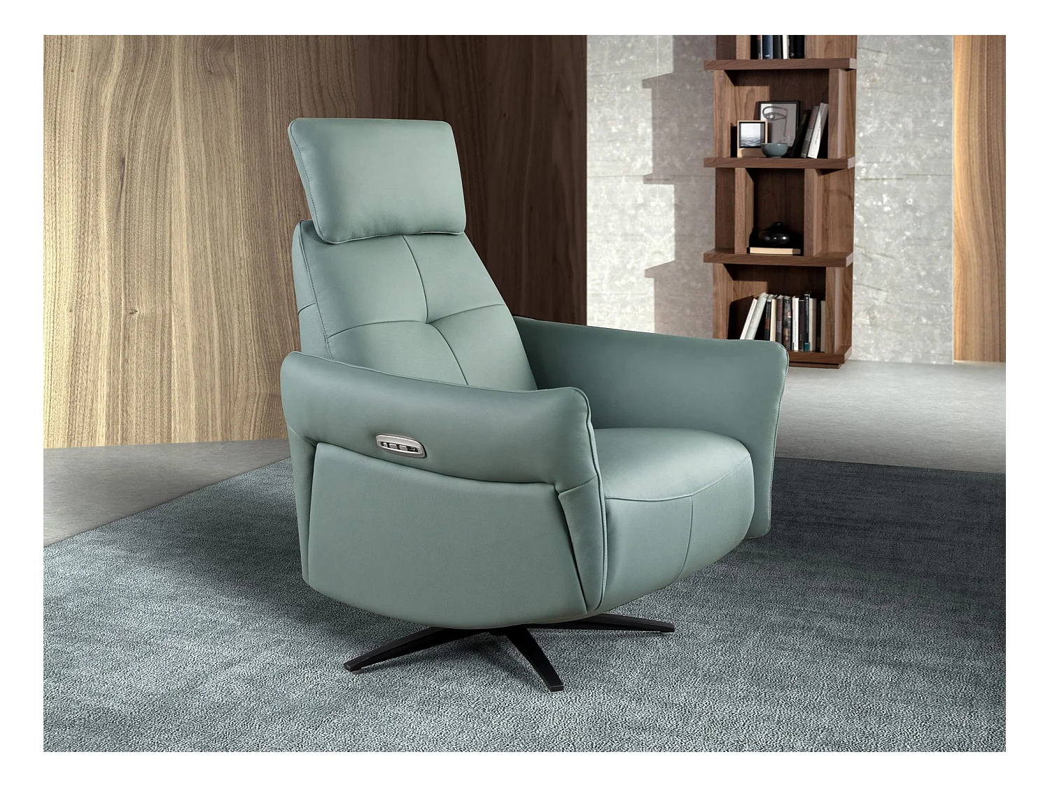 Türkisgrüner Lederdrehsessel Relax 5174 ANGEL CERDA