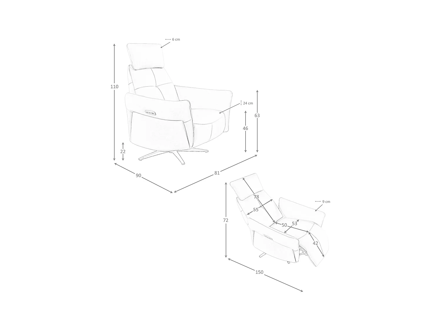 Türkisgrüner Lederdrehsessel Relax 5174 ANGEL CERDA