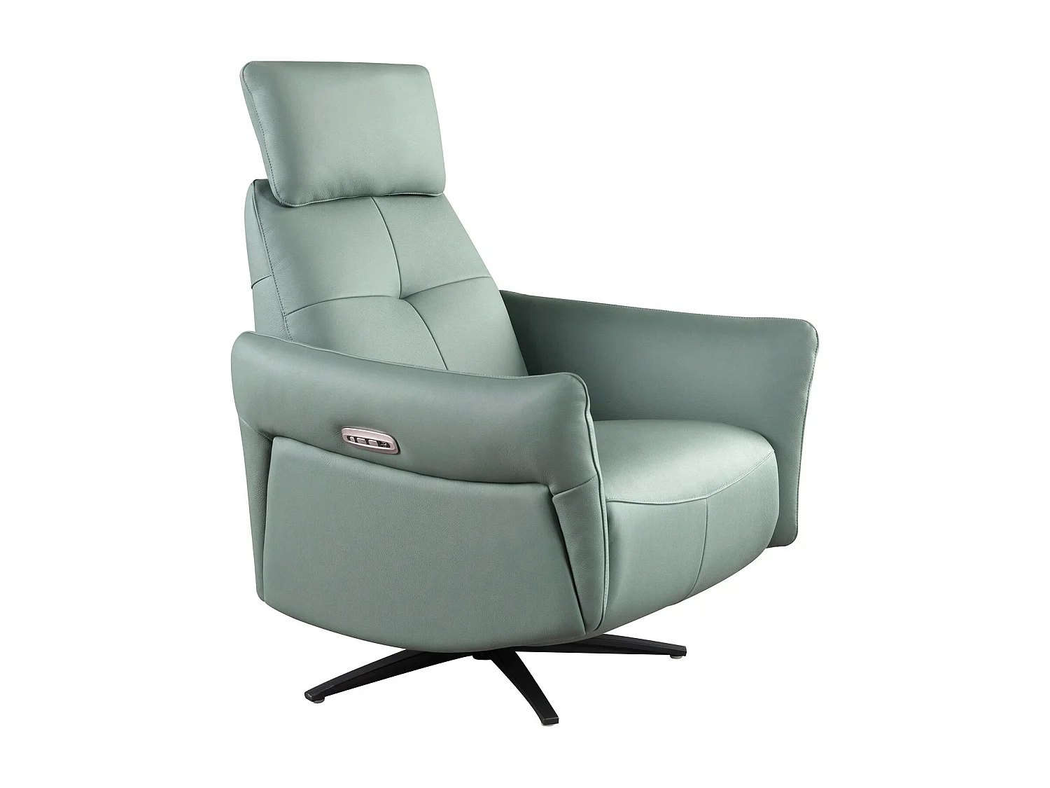 Poltrona relax girevole in pelle verde turchese 5174 ANGEL CERDA