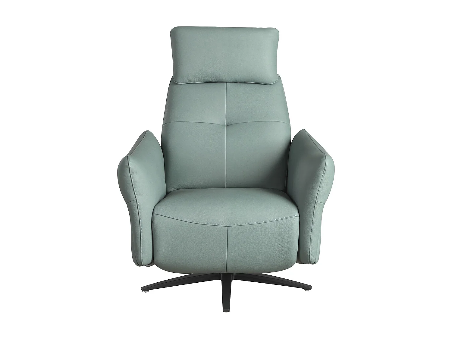 Poltrona relax girevole in pelle verde turchese 5174 ANGEL CERDA