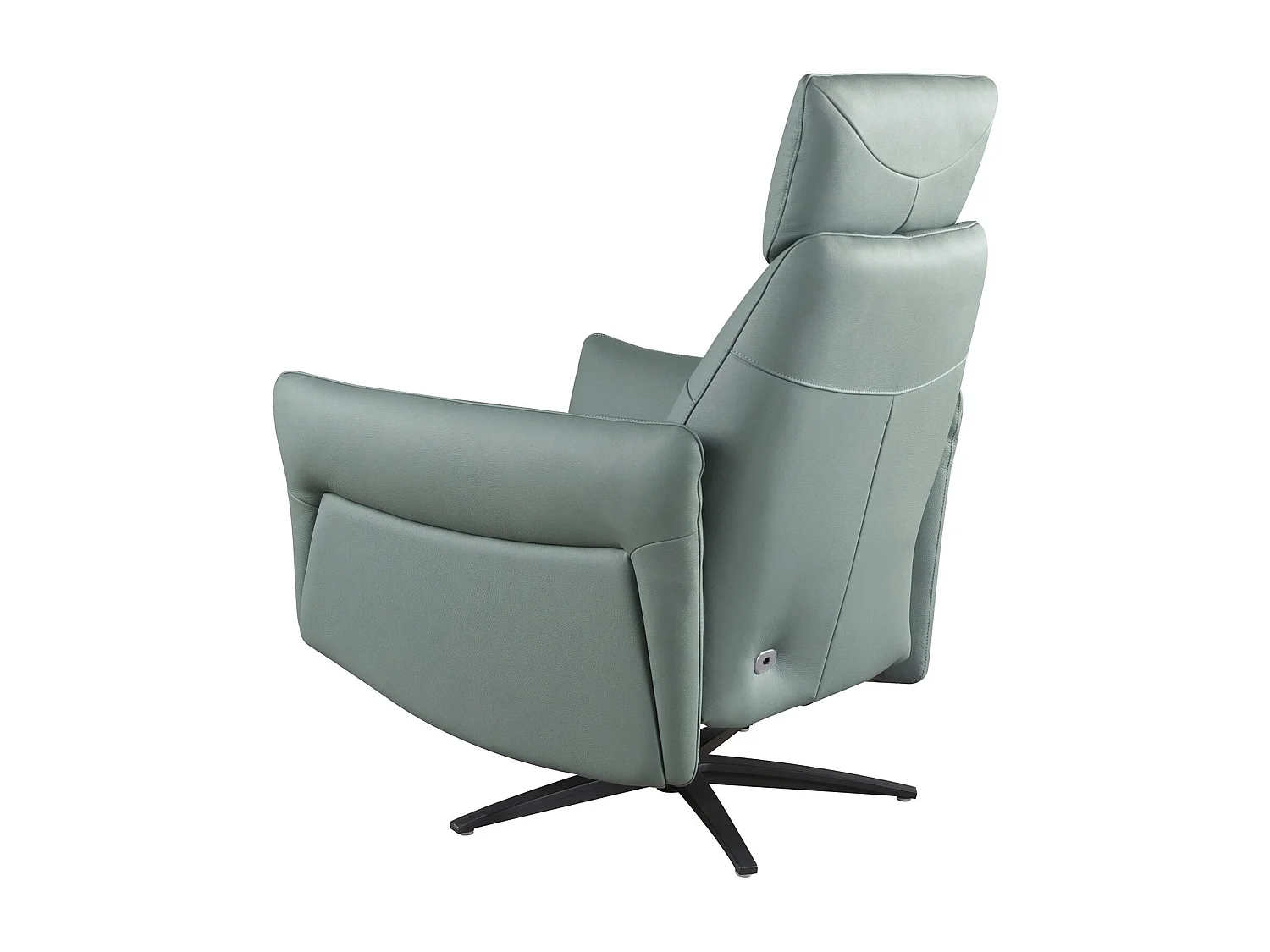 Poltrona relax girevole in pelle verde turchese 5174 ANGEL CERDA