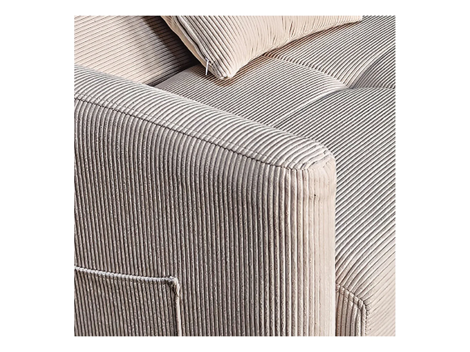 Canapé convertible avec coffre en velours cotelé beige 3 places ADARE