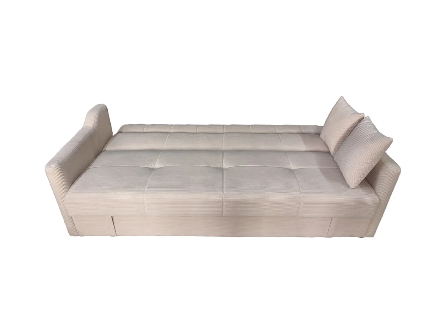 Canapé convertible avec coffre en velours cotelé beige 3 places ADARE