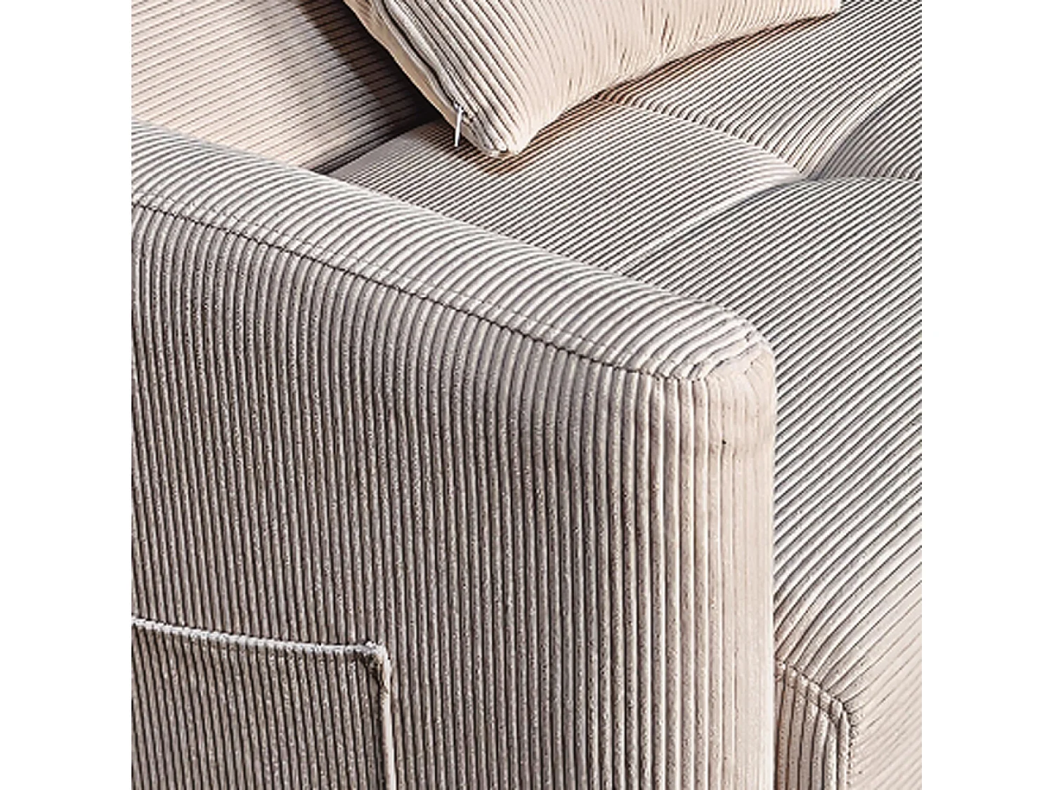 Canapé convertible avec coffre en velours cotelé beige 3 places ADARE