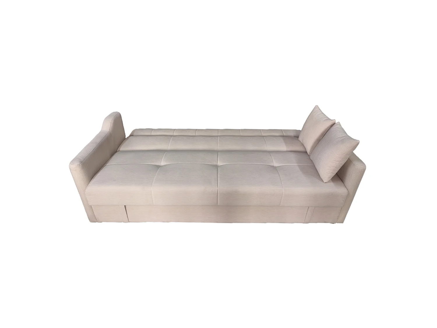 Canapé convertible avec coffre en velours cotelé beige 3 places ADARE