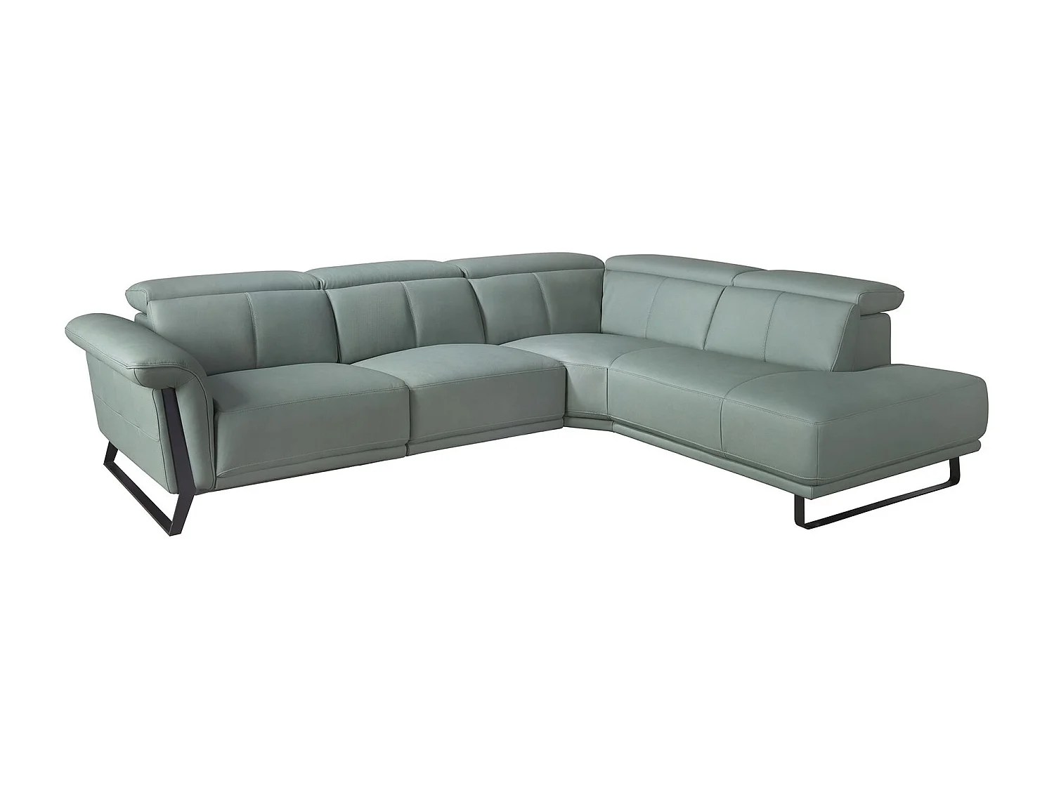 Canapé d'angle relax droite en cuir vert turquoise 6252 ANGEL CERDA