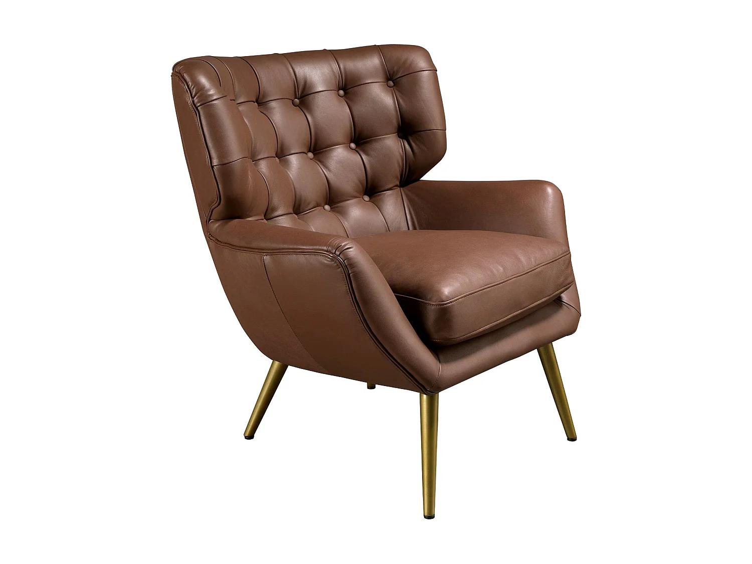 Fauteuil Chester cuir marron foncé 5165 ANGEL CERDA