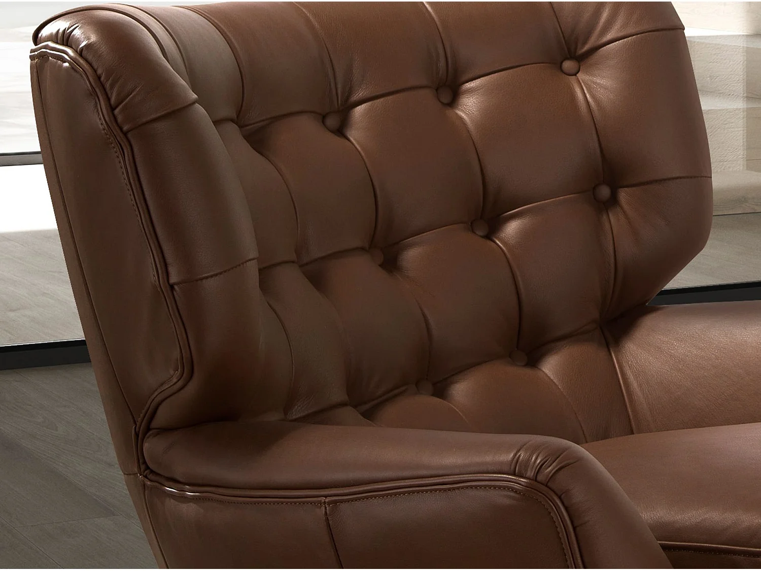 Fauteuil Chester cuir marron foncé 5165 ANGEL CERDA