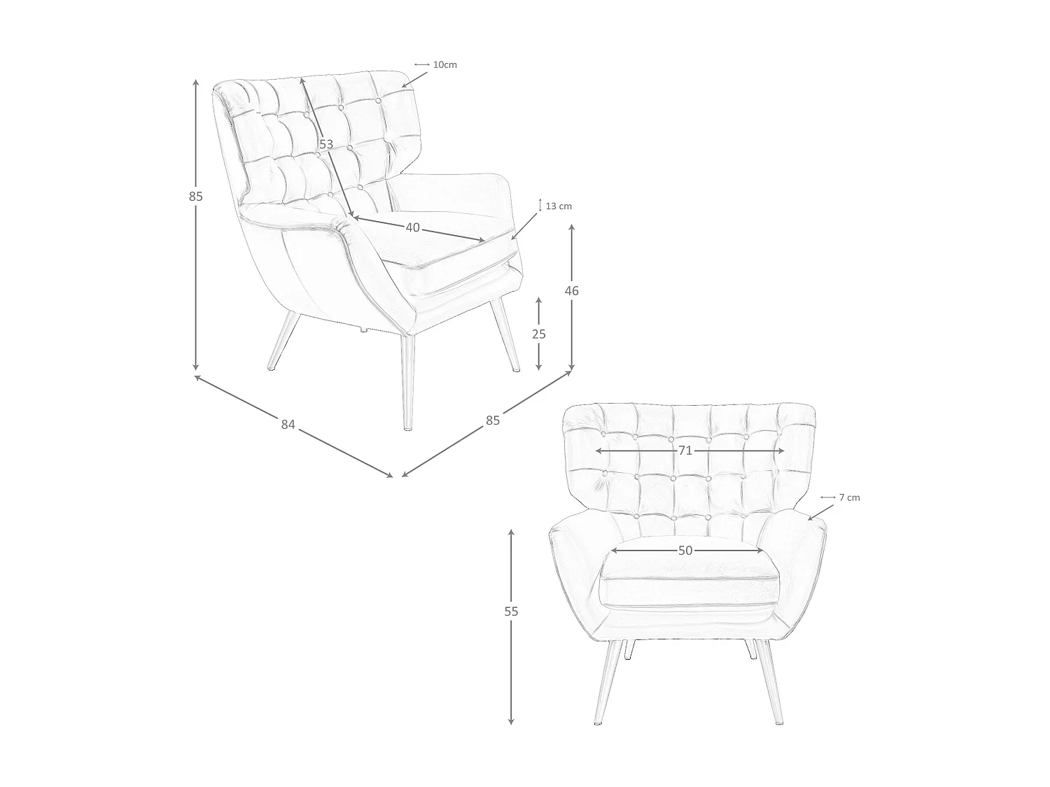 Fauteuil Chester cuir marron foncé 5165 ANGEL CERDA