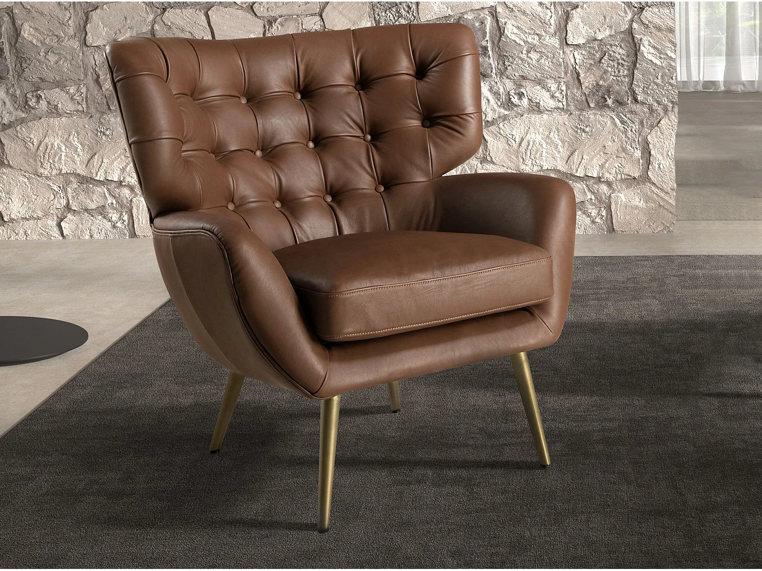Chester Sessel dunkelbraunes Leder 5165 ANGEL CERDA